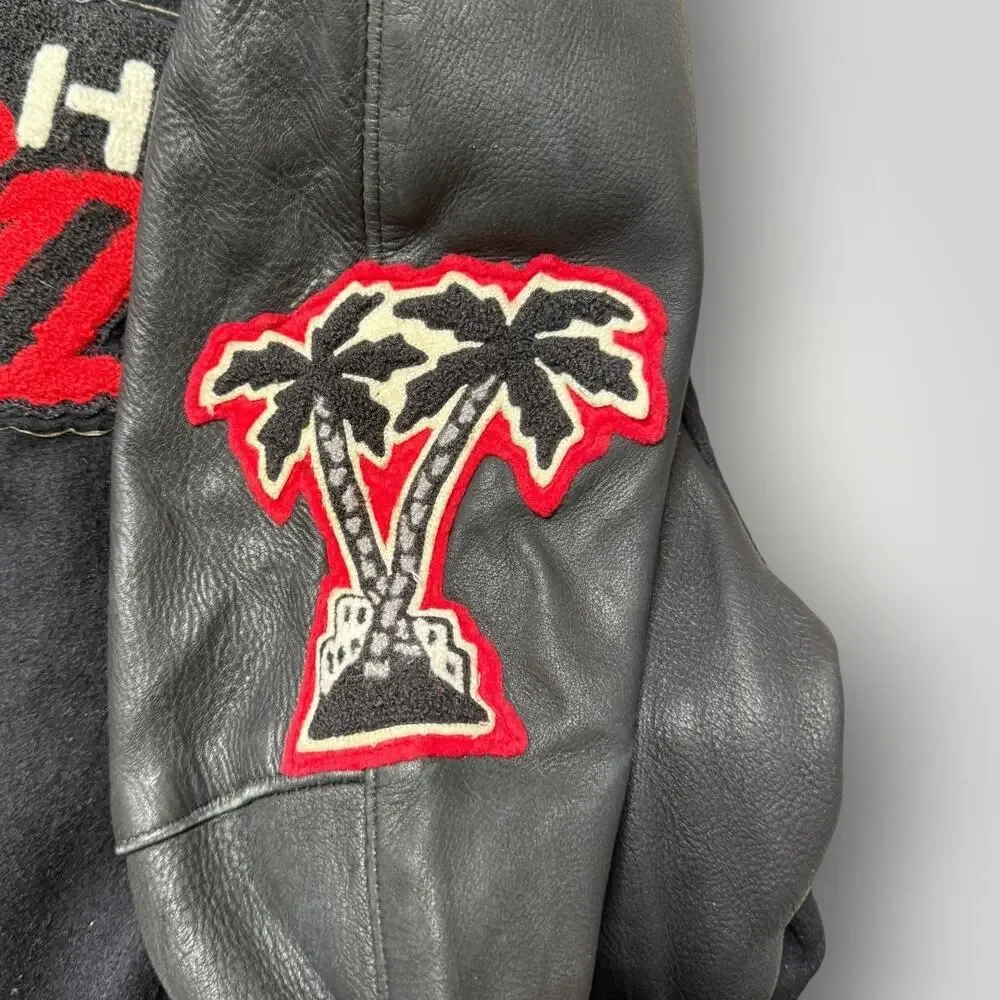 RARE VTG 1987 Beverly Hills Cop 2 Production Team Mens XL Jacket Leather Wool